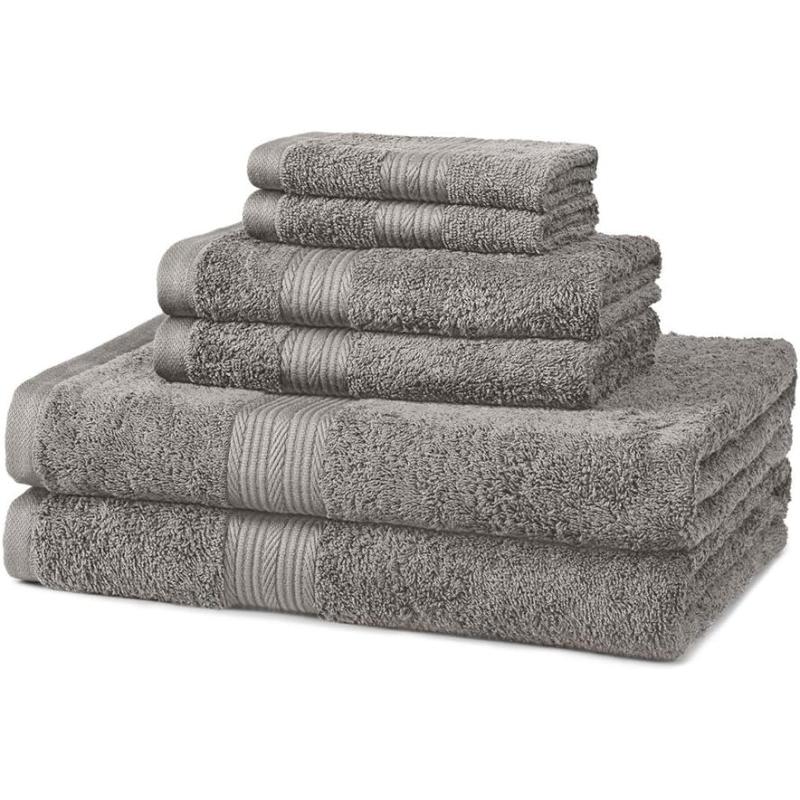 Amazon Basics 6-Piece Fade-Resistant Towel Set