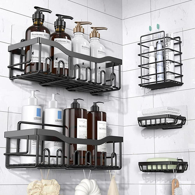 EUDELE 5-Pack Adhesive Shower Caddy