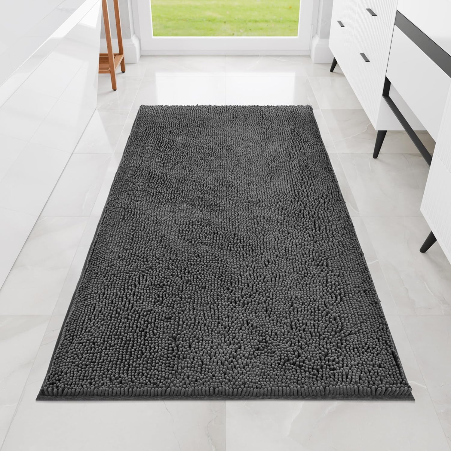 GORILLA GRIP Bath Rug Runner 54x24, Thick Soft Absorbent Chenille