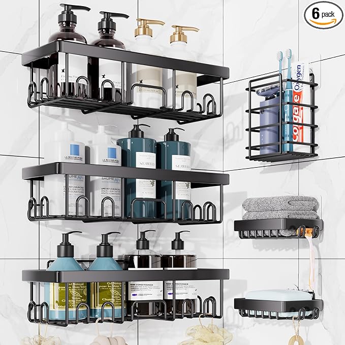 Veken 6-Piece Shower Caddy Set