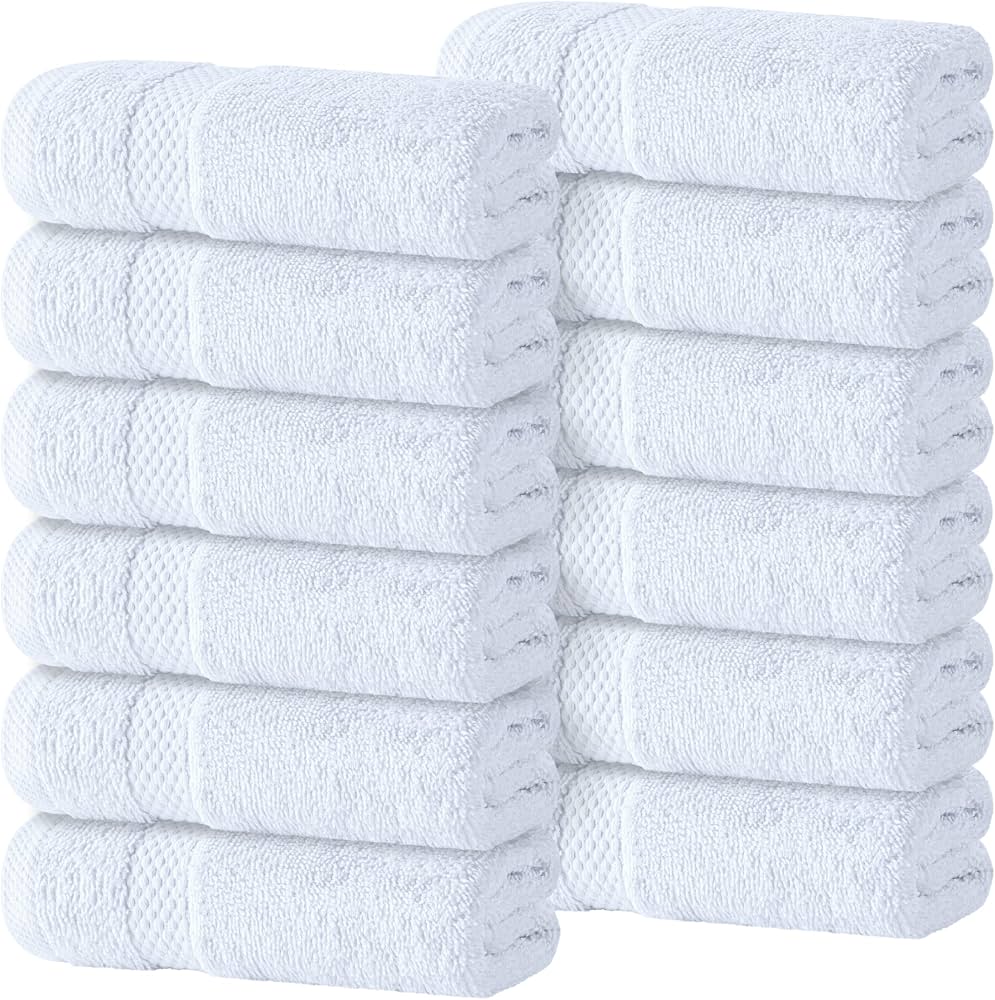 White Classic Luxury 12-Pack Washcloths